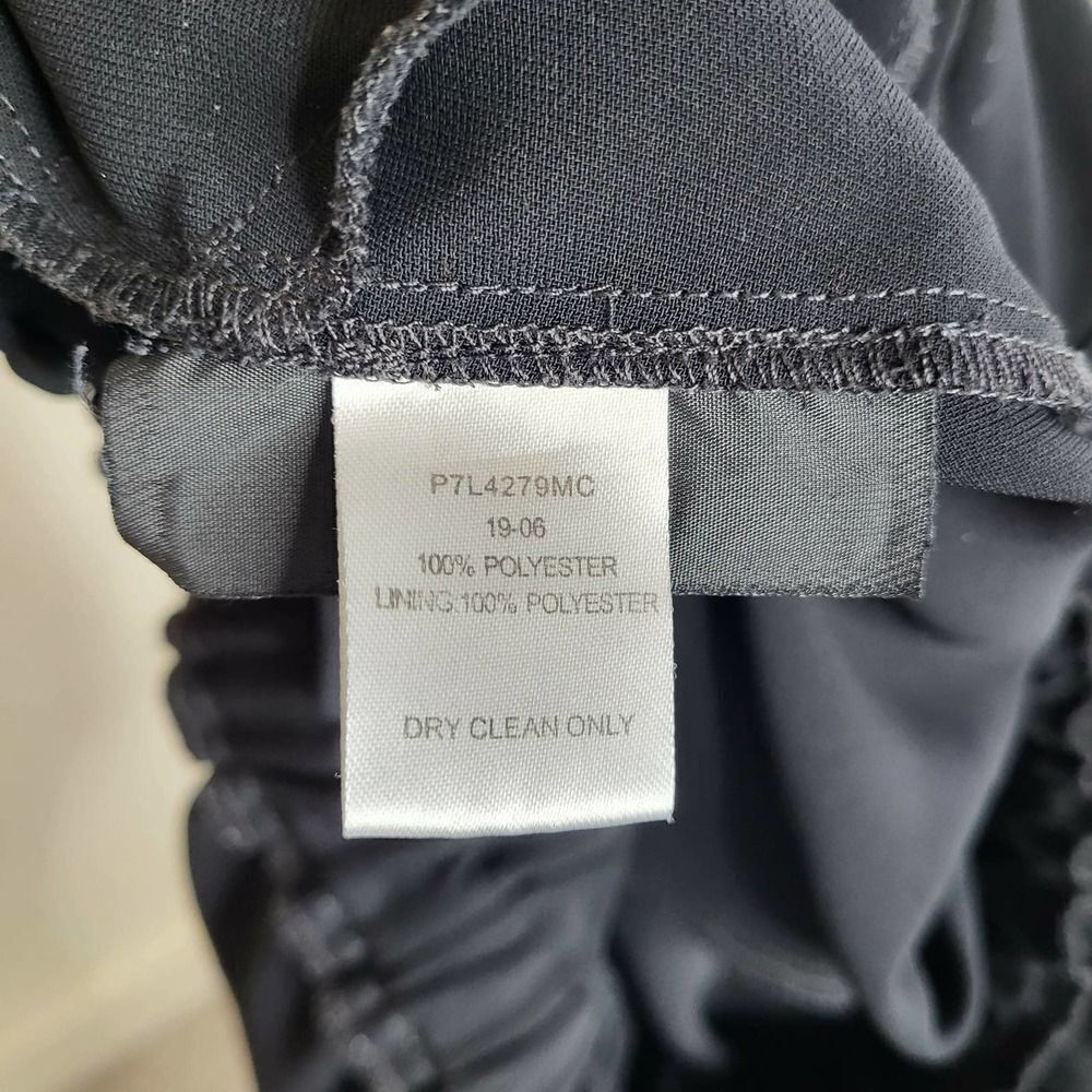 Parker Ruffled Jumpsuit Size 2 Black Ruffle Faux Wrap - Picture 9 of 12